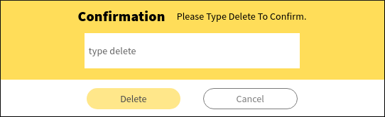 Delete user confirmation box